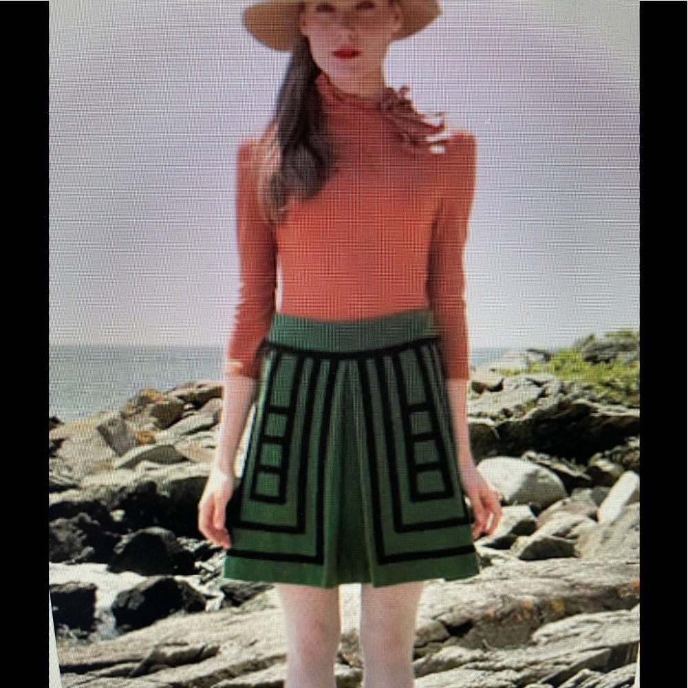 Maeve Anthropologie green & black skirt 4